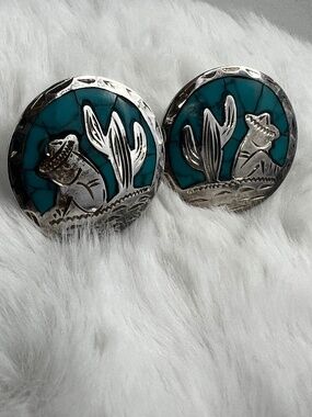 Vintage Alpaca Sterling Screw Back Earrings